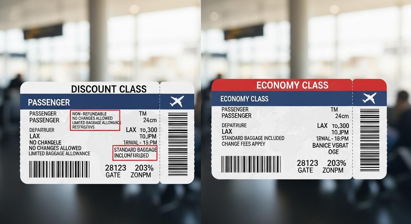 항공권 할인석 일반석 차이