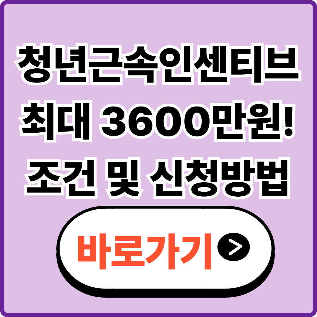 청년근속 인센티브|최대 3600만 혜택 받는 법 총정리