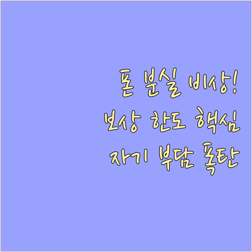 분실 휴대폰 보험 청구 보상 한도와 ..