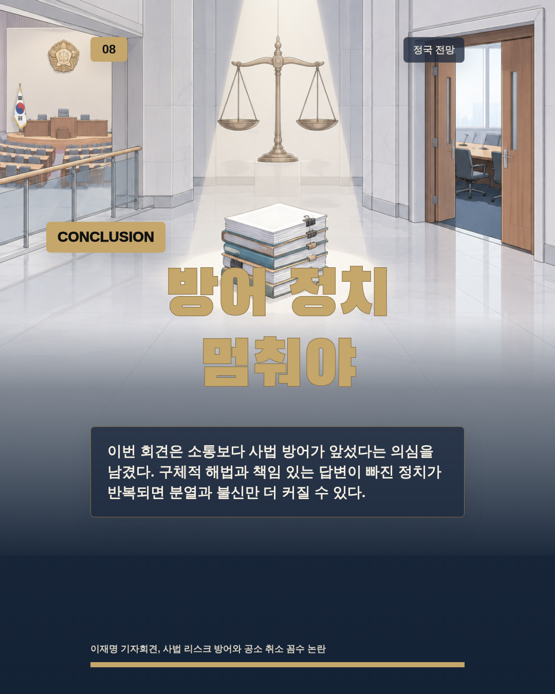 방어 정치 멈춰야