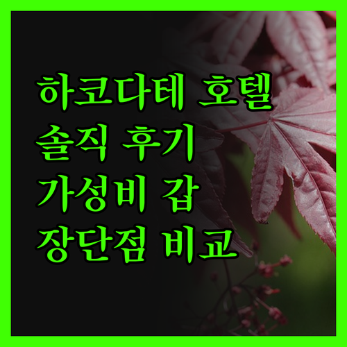 하코다테 호텔, 솔직 후기! 가성비 
