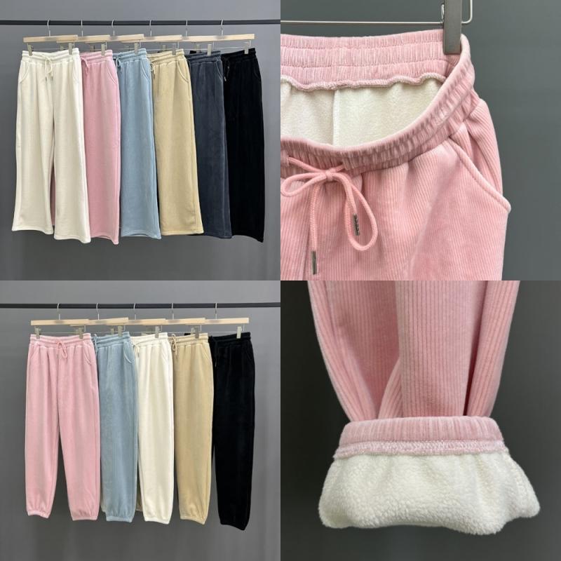 겨울 기모 밴딩 골덴 와이드팬츠 일자 골덴통바지 편한 고무줄바지 데일리 트레이닝바지