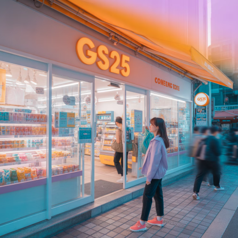 GS25 메롱바 구매 가이드 - GS25 편의점앞에 서있는 사람 모습