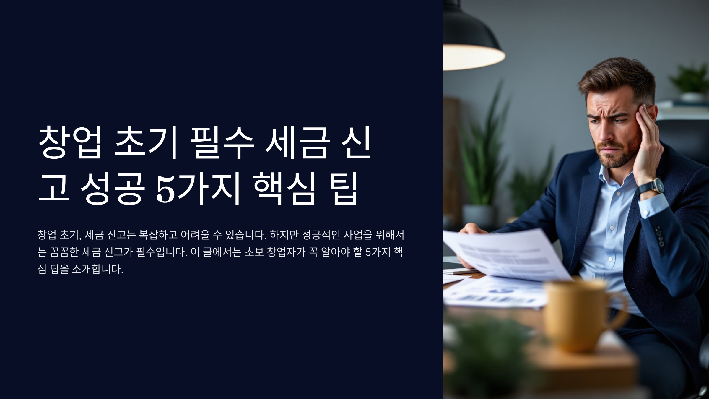 창업 초기 필수 세금 신고 성공 5가지 핵심 팁