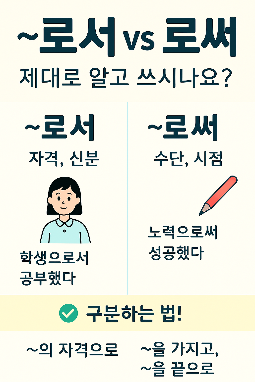 ~로서, ~로써 올바른 사용법