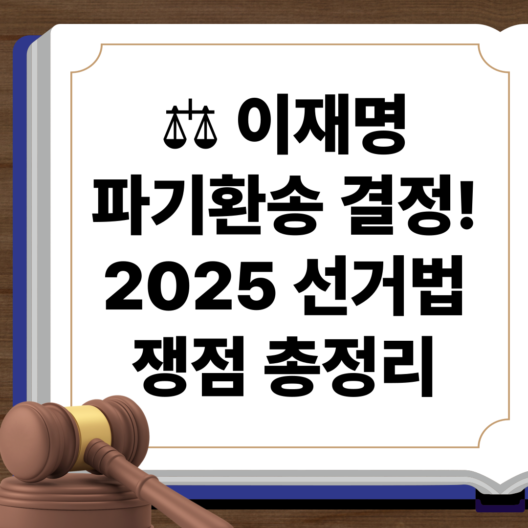⚖️ 이재명 파기환송 결정! 2025 선거법 쟁점 총정리 - 대표이미지