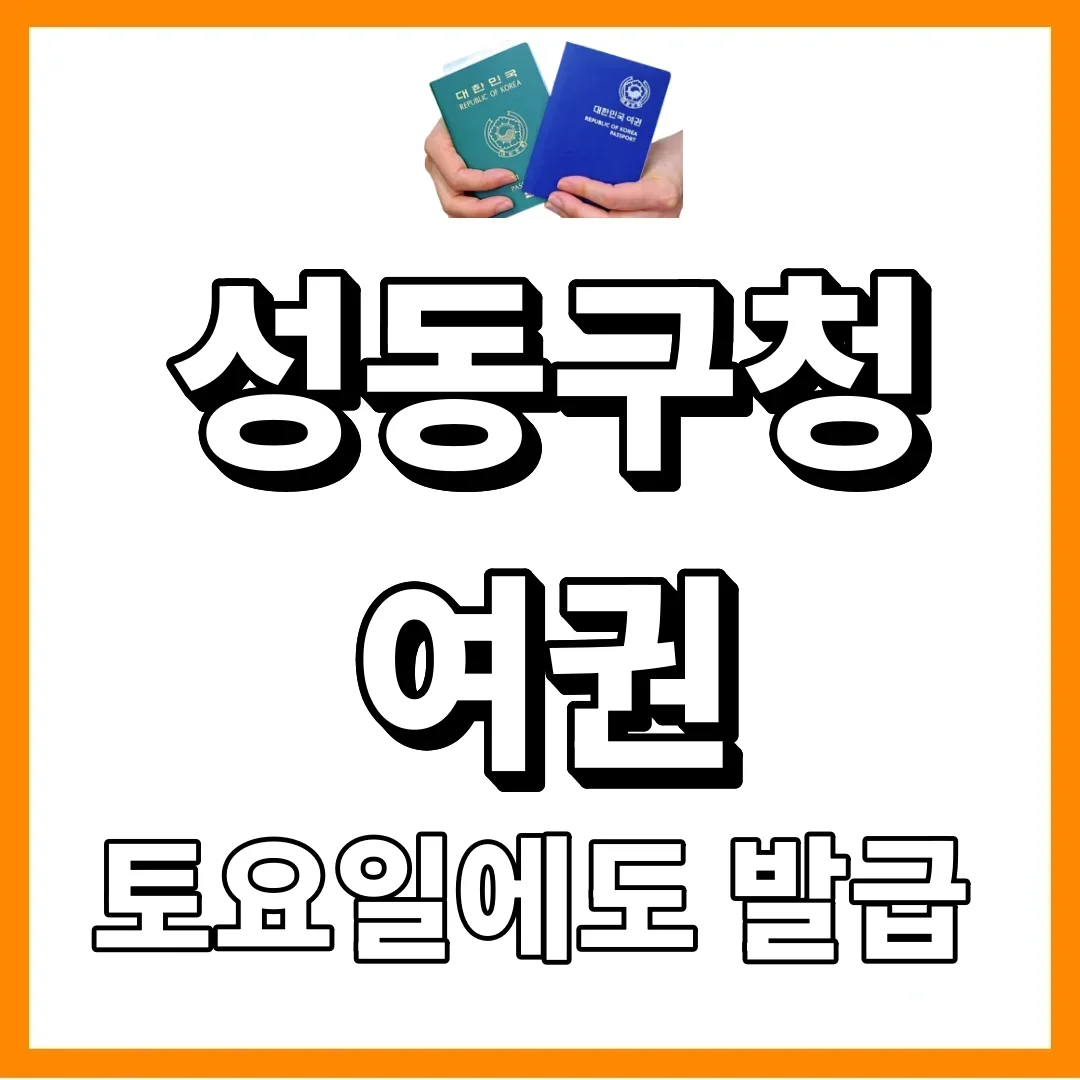성동구청 여권, 토요일에도 열립니다 (단, 매달 두 번뿐)
