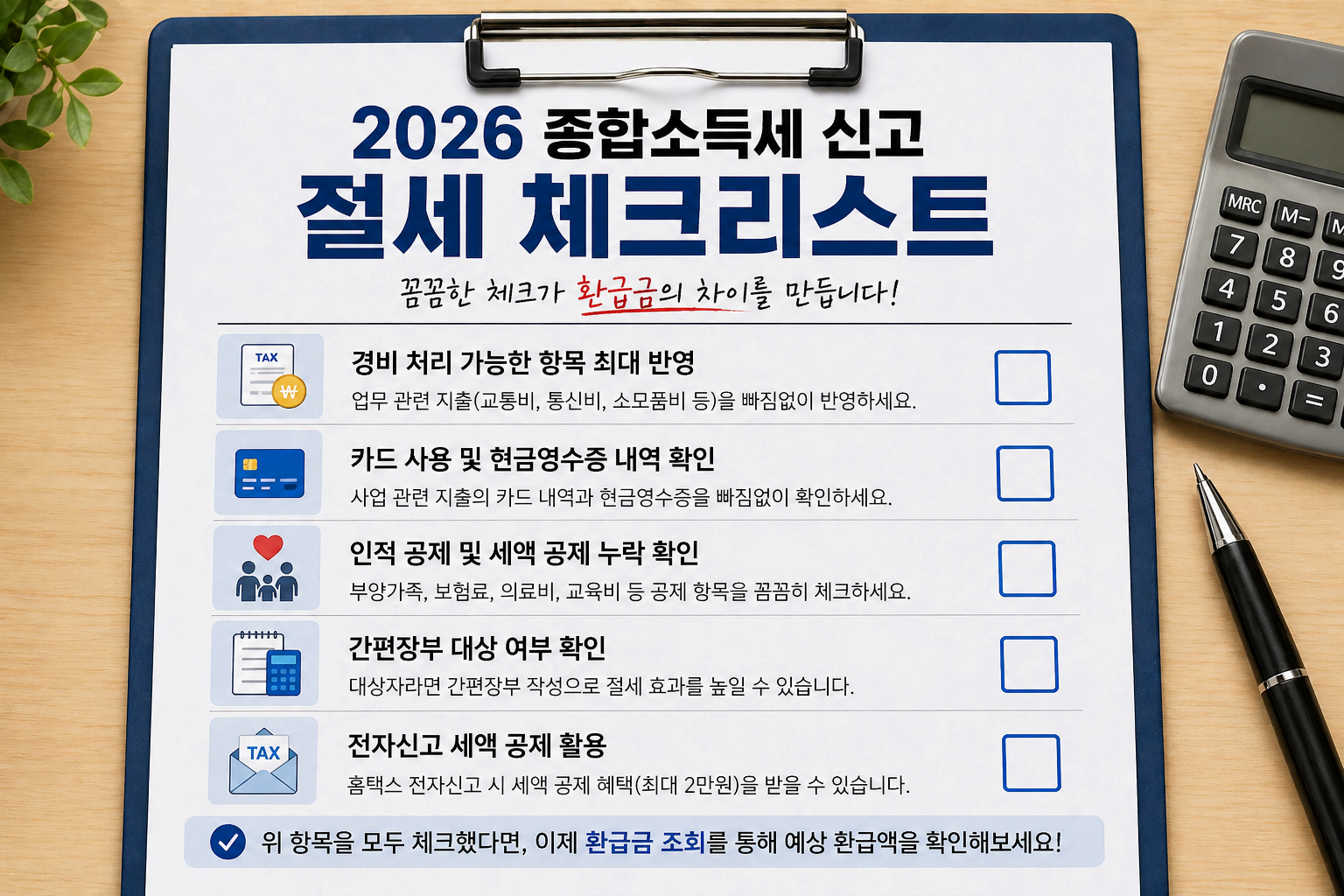 2026 종합소득세 신고 안 하면 손해! 환급금 조회 방법&middot;지급일 완벽 정리