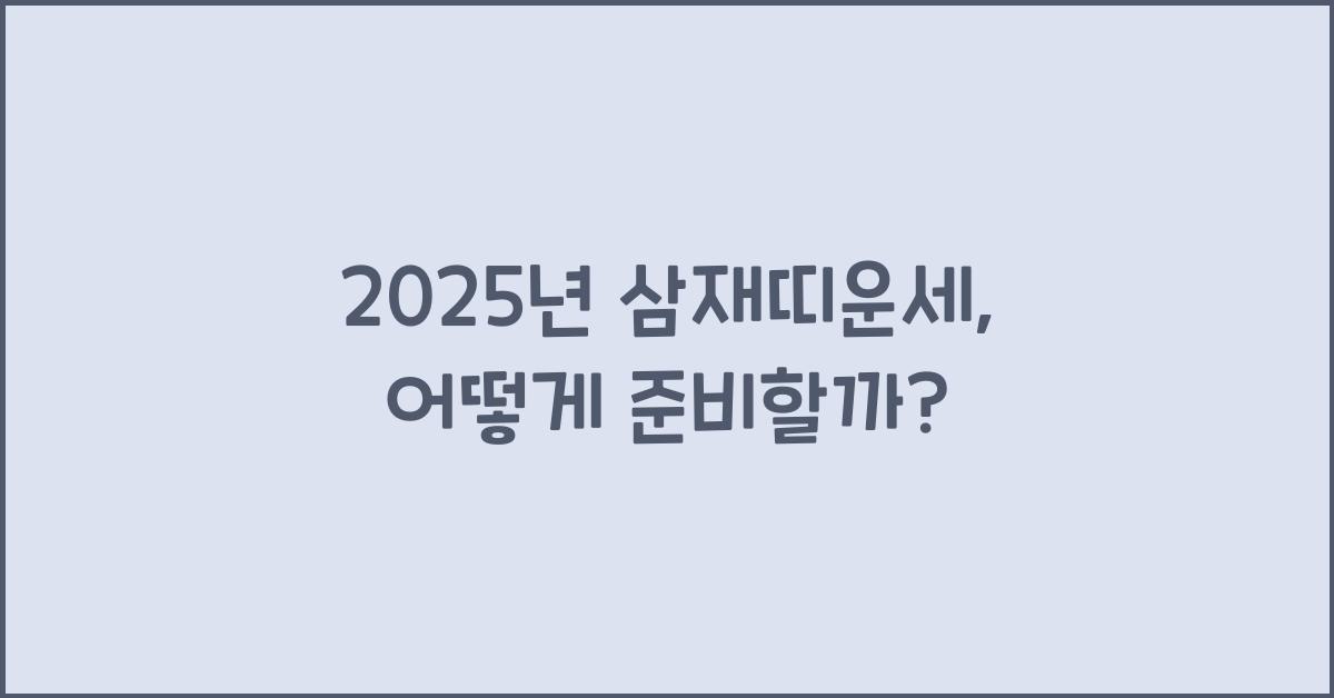 2025년 삼재띠