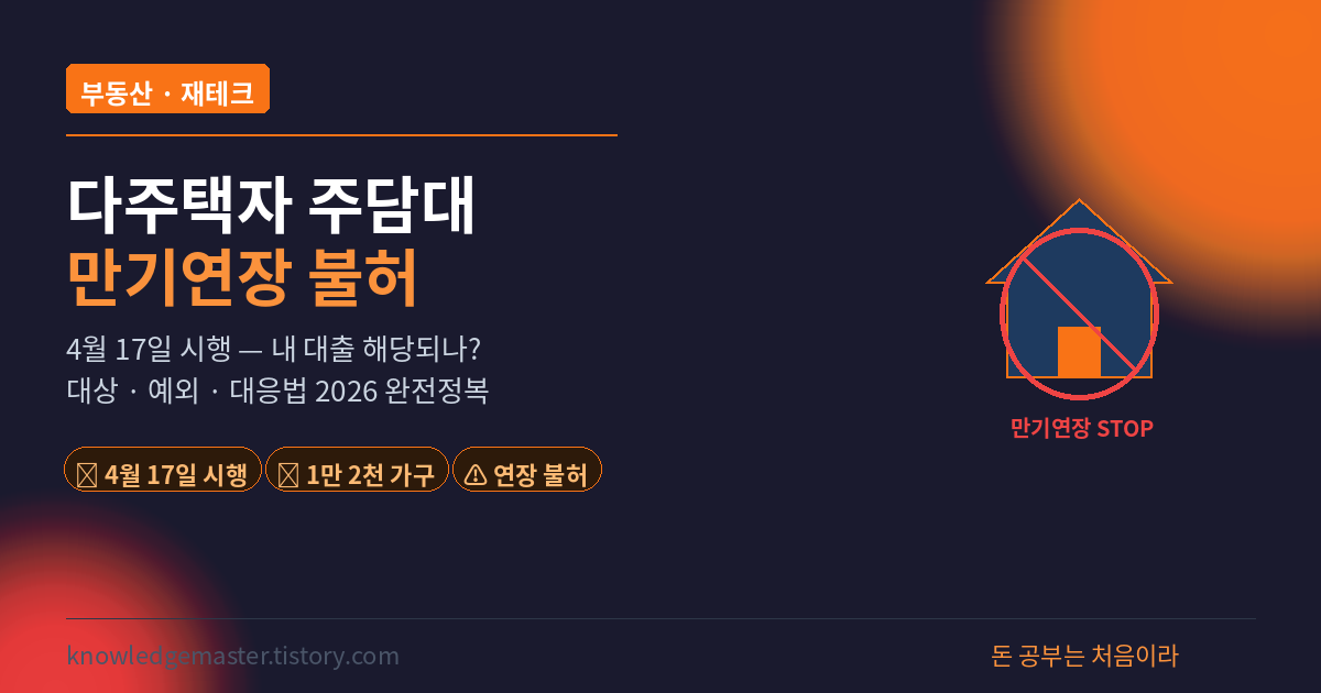 다주택자 주담대 만기연장 불허