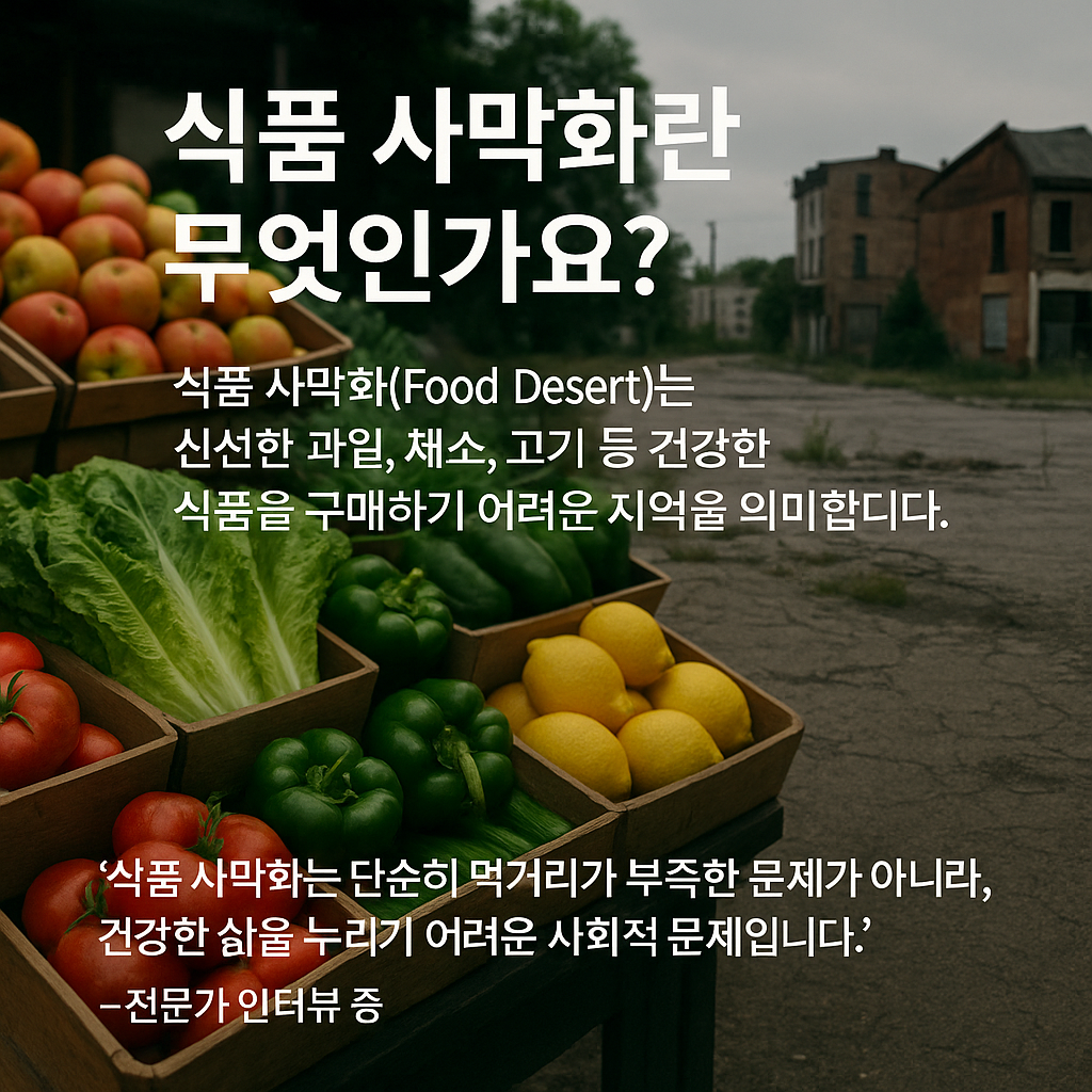 식품 사막화 뜻, 원인과 해결 방안