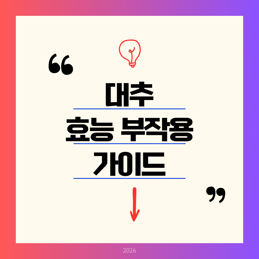 대추 효능과 부작용 완전정리 ❘ 작은 열매에 담긴 불로장생의 비밀