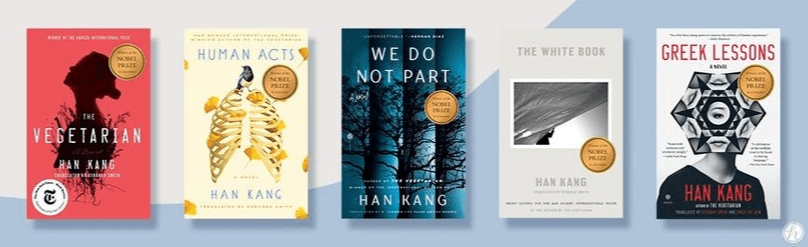 한강-작가의-소설들-영문판-채식주의자-소년이-온다-작별하지-않는다-흰-희랍어-시간