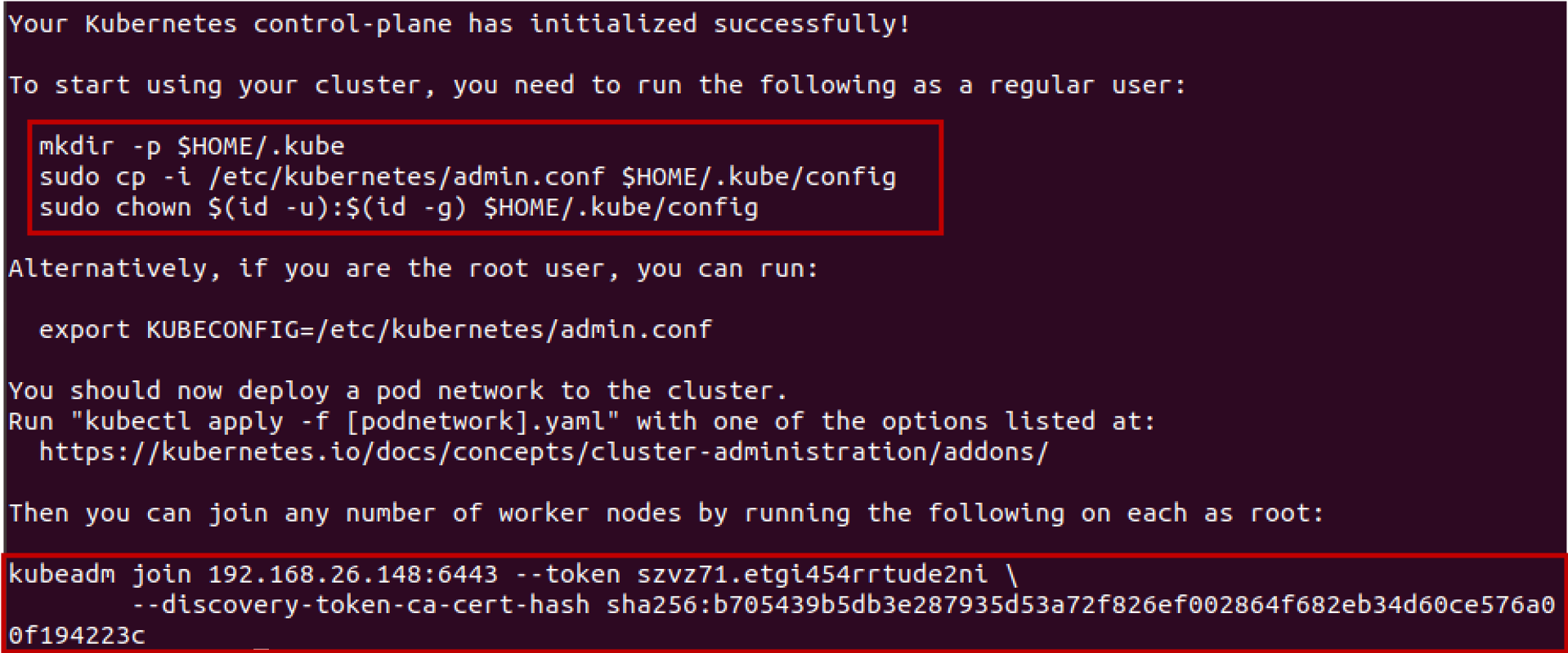 kubeadm init