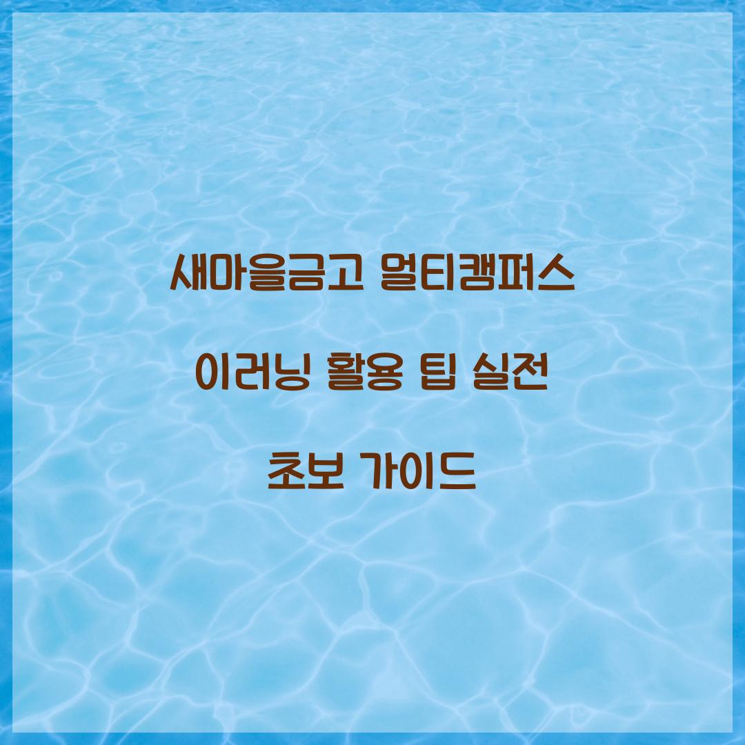 새마을금고 멀티캠퍼스 이러닝