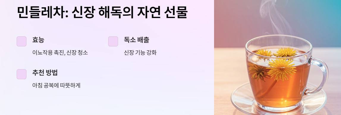 민들레차: 신장 해독에 탁월한 자연 선물