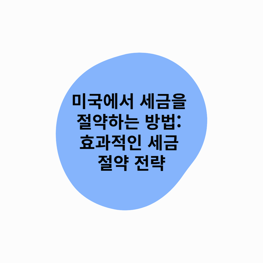 미국에서 세금을 절약하는 방법: 효과적인 세금 절약 전략