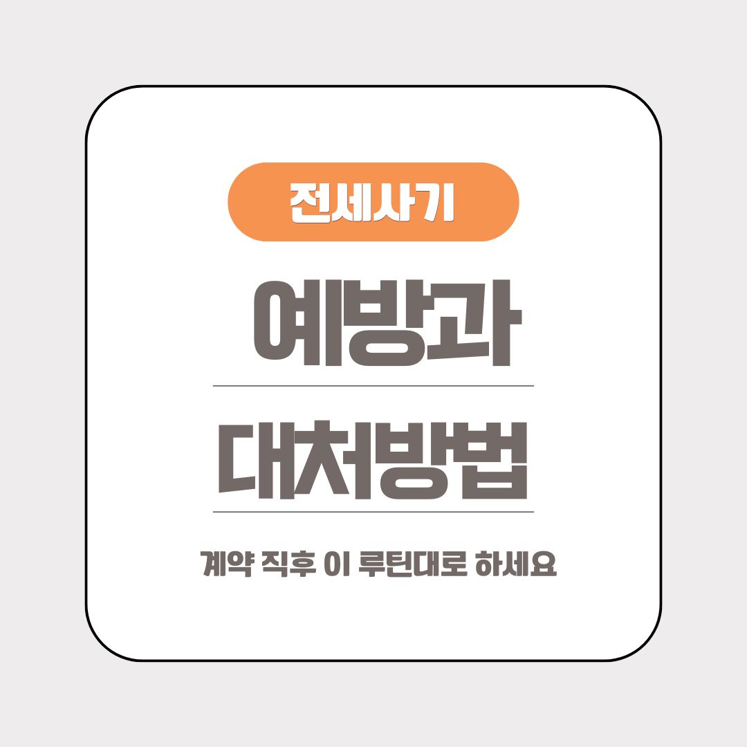 전세사기 예방과 대처방법