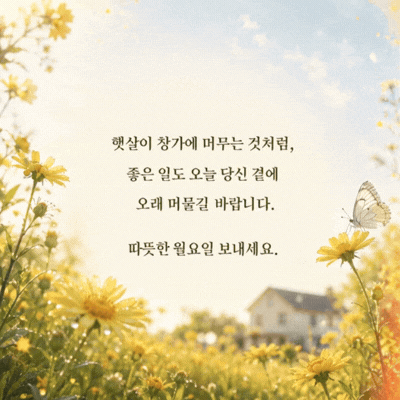 움직이는 월요일 아침 인사말 이미지 움짤 글귀 모음