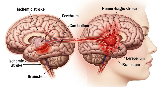 뇌혈관이 막히거나 터진 뇌졸중 구조도