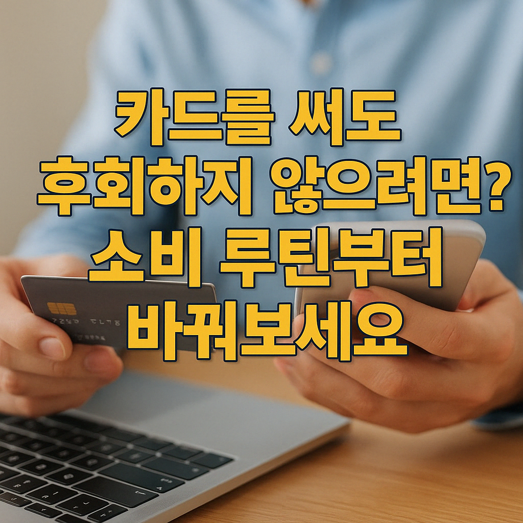 카드를 써도 후회하지 않으려면? 소비 루틴부터 바꿔보세요