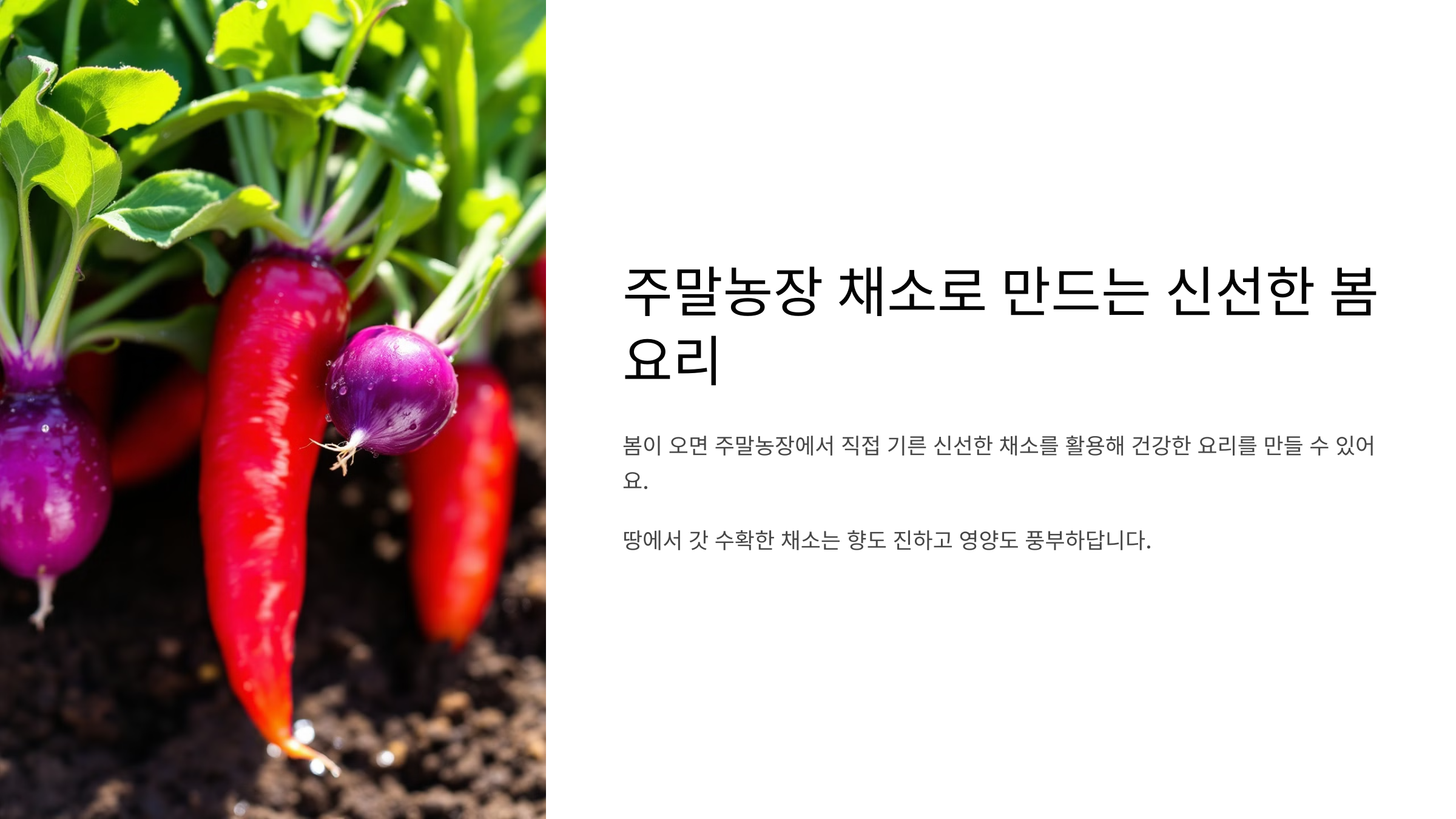 주말농장 채소로 만드는 신선한 봄 요리