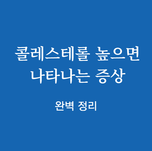 콜레스테롤 높으면 나타나는 증상