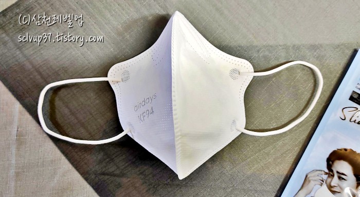 에어데이즈 슬림핏 여름용 새부리형 마스크 kf94 대형 바깥면