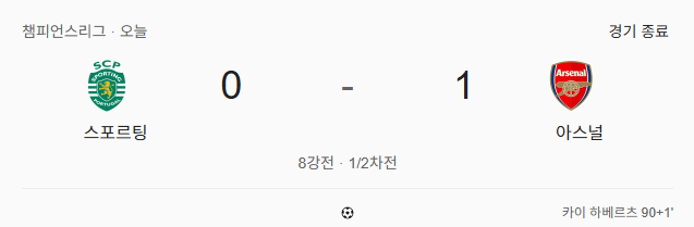 스포르팅 아스널 챔피언스리그 8강 축구 리뷰