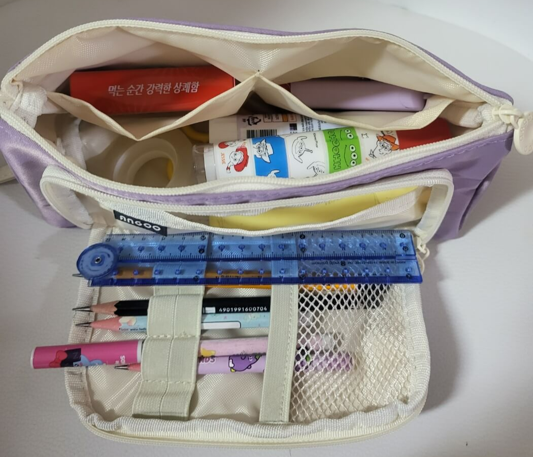 라이프기어 대용량 다용도 펜파우치 필통 내부