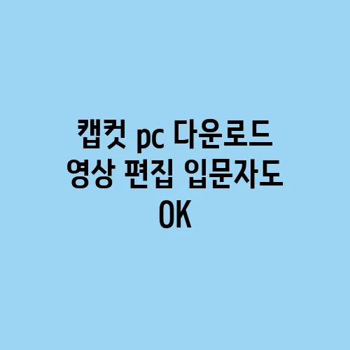 캡컷 pc 다운로드 영상 편집 입문자도 OK