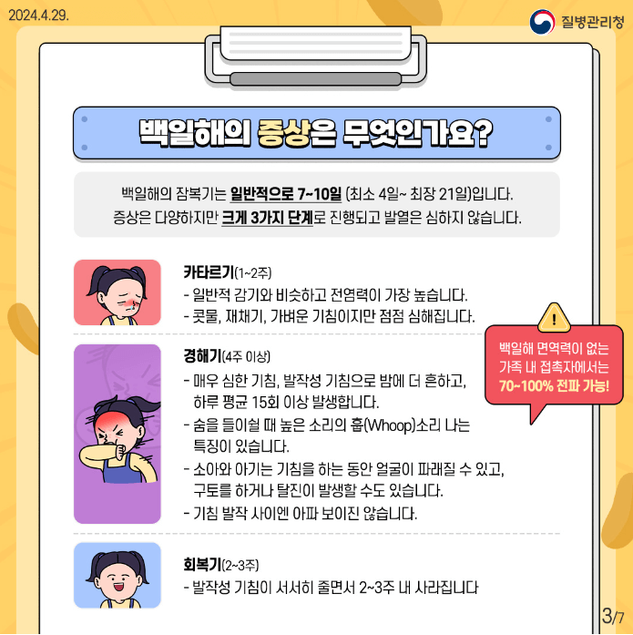 어린이 백일해 예방접종 시기 무료 접종 가능한곳