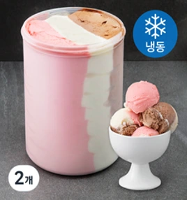 하이디 알프스 삼색 빙과 (냉동)&#44; 10L&#44; 2개