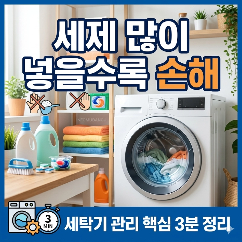 세탁기 세제 적정량, 통 세척 주기