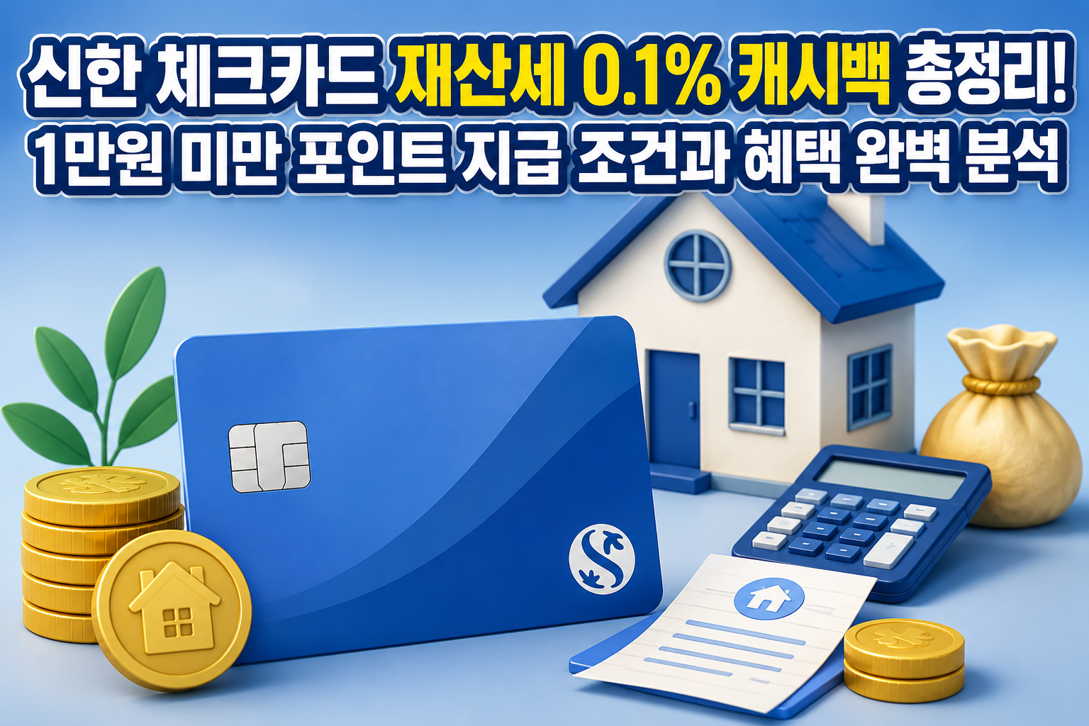 신한 체크카드 재산세 0.1% 캐시백 총정리! 1만원 미만 포인트 지급 조건과 혜택 완벽 분석 관련 사진