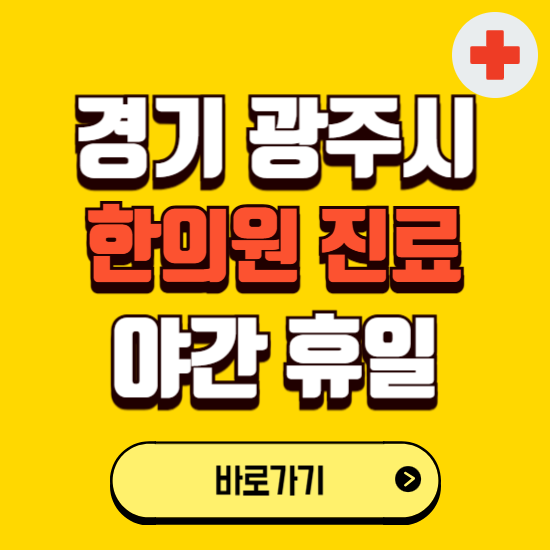 경기 광주시 야간 휴일 한의원 한방병원 찾기 ❘ 24시 일요일 주말 연휴 응급진료 추천 잘하는 곳