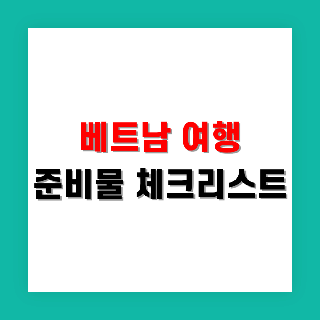 부모님과 함께 가는 베트남 여행 준비물 체크리스트