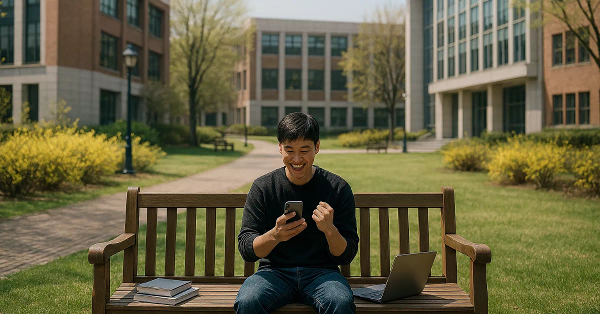 [2026 국가장학금 2차 신청] 2월 3일부터 시작된 2차 신청 공고를 스마트폰으로 확인하는 대학생