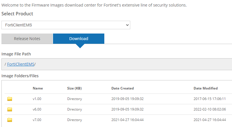 Fortinet support site 링크