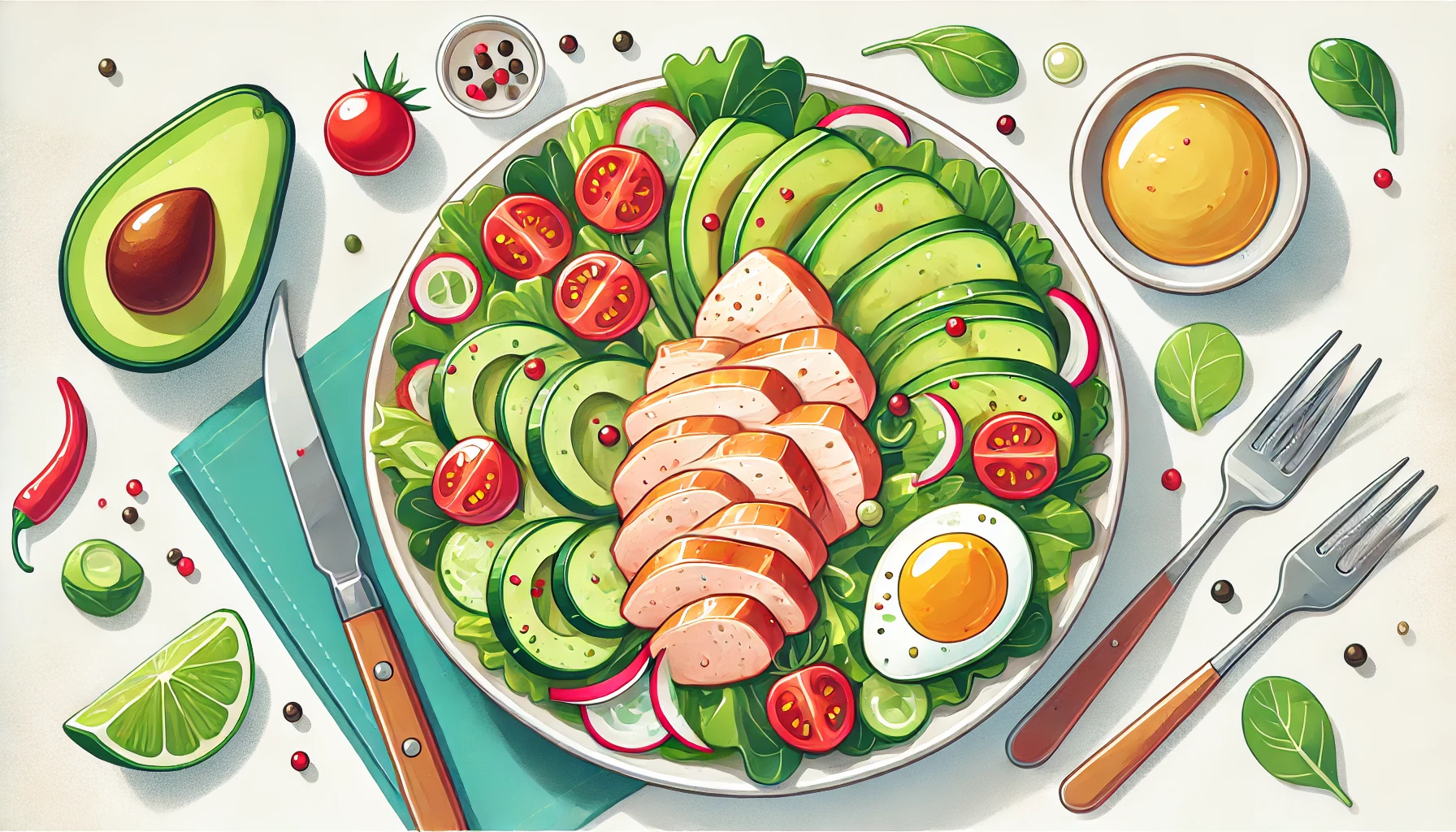 저칼로리 고단백 다이어트 샐러드 및 포케관련 사진