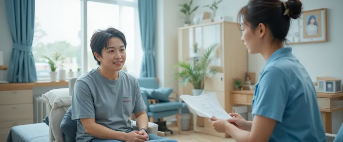 의사와 상담하는 여성