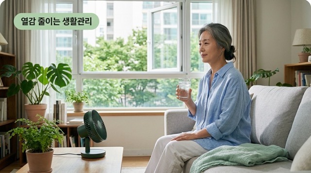 갱년기 열감 관리 이미지