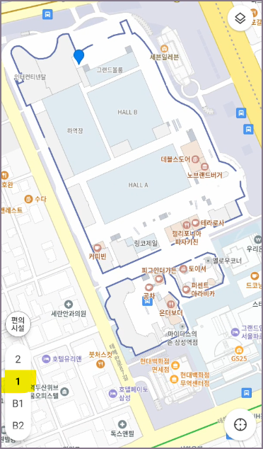 실내지도 1층 조회 화면