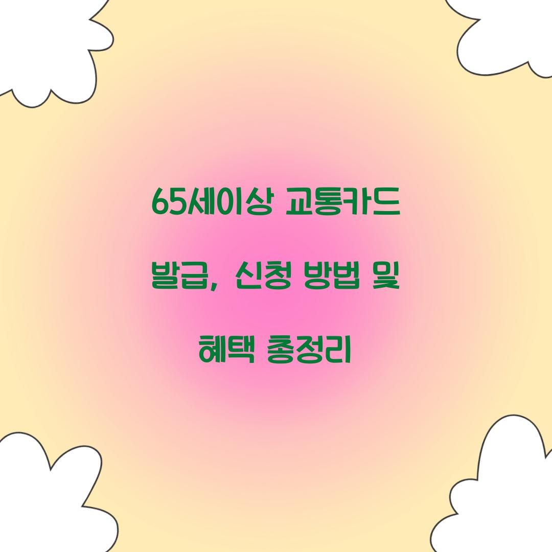 65세이상 교통카드 발급