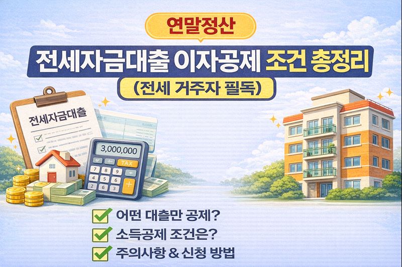 연말정산 전세자금대출 이자공제 조건 총정리 (전세 거주자 필독)