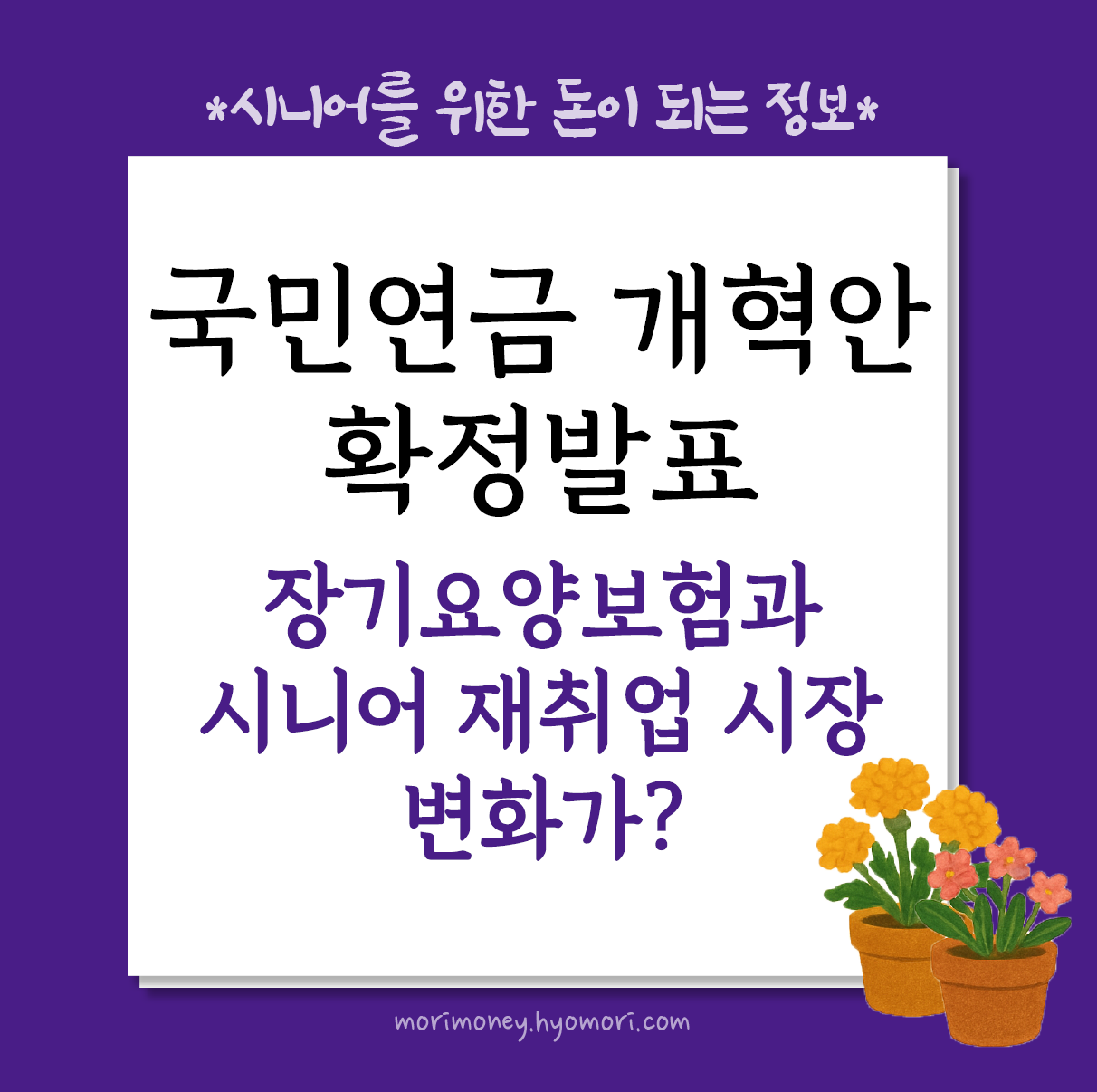 국민연금 개혁안 확정발표! 장기요양보험과 시니어 재취업 시장변화가?