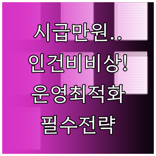 최저시급 10300원 시대 인력 운영..