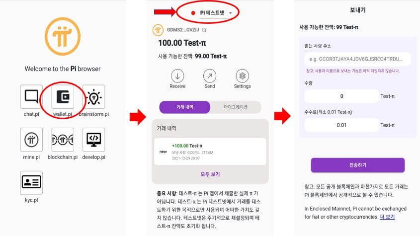 파이 테스트넷 실행-이미지