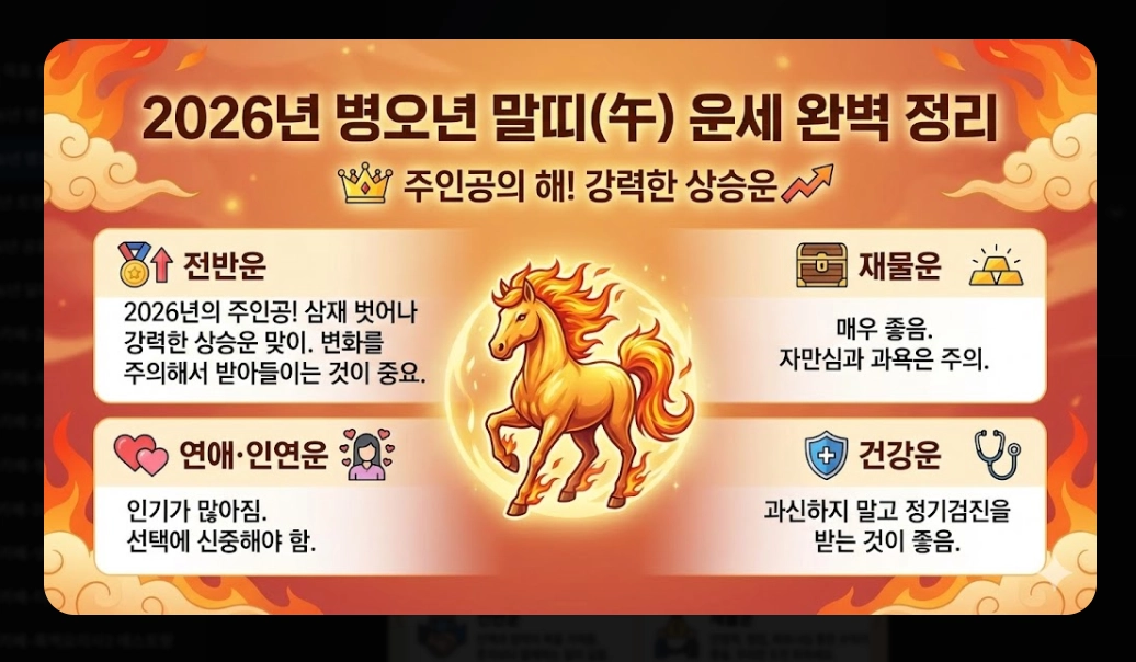 2026년 병오년 새해 운세 완벽 정리