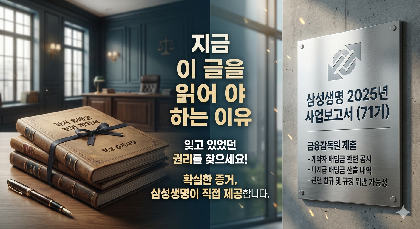 삼성생명 유배당보험 배당 안 받았다면 &mdash; 사업보고서가 증명하는 소송 승소 논거 5가지